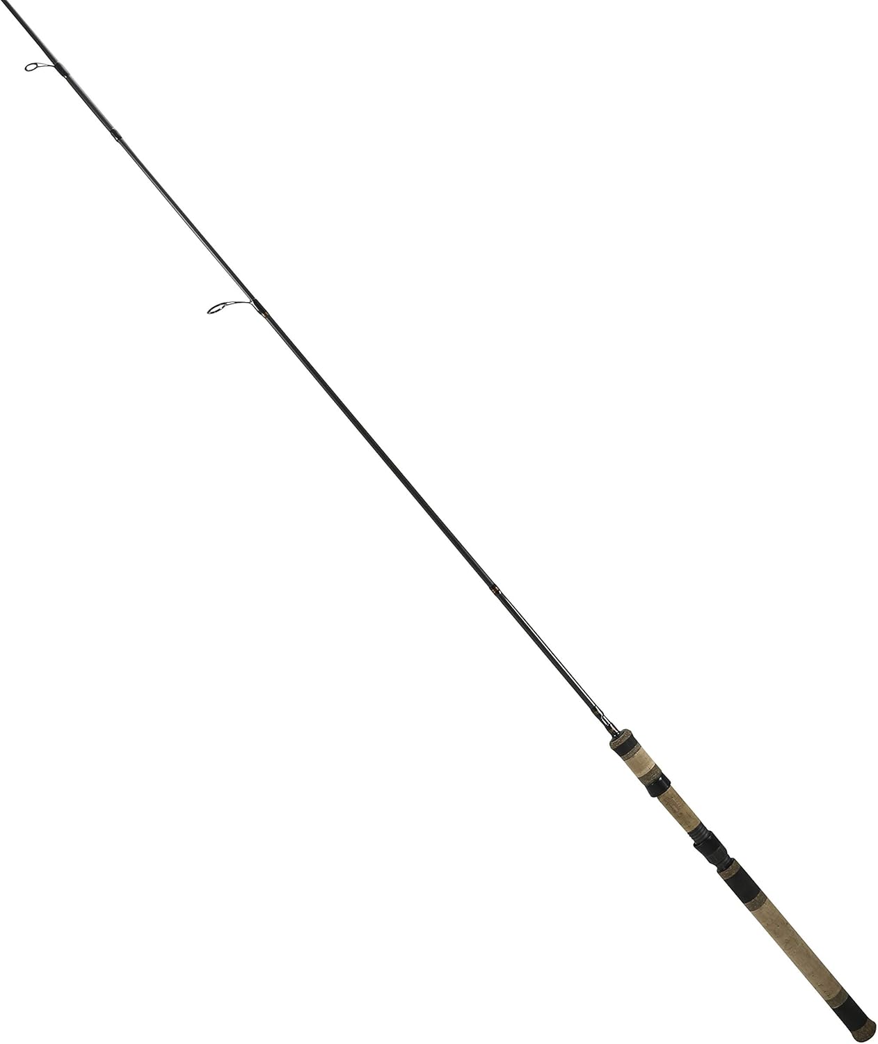 Trout Spinning Rod, 7'6" Length, 2 Piece, 2-6 lb Line Rate, 1/8-1/2 oz Lure Rate, Light Power, Black