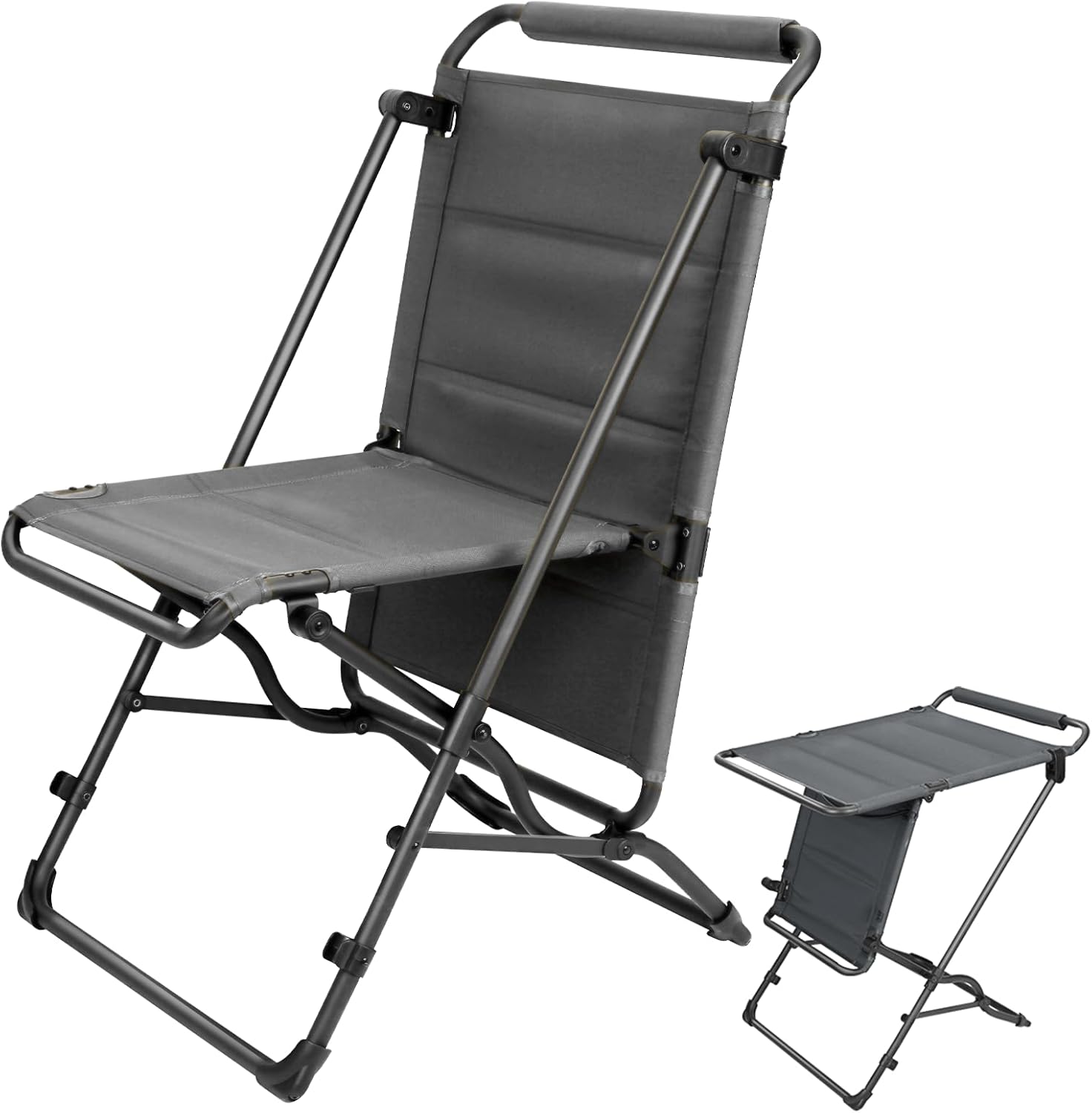 Folding Camping Chair Outdoor Folding Table Heavy Duty Support Adults up to 550lbs Fit for Outdoor Adventures, Tailgating, Fishing(Dark Grey)
