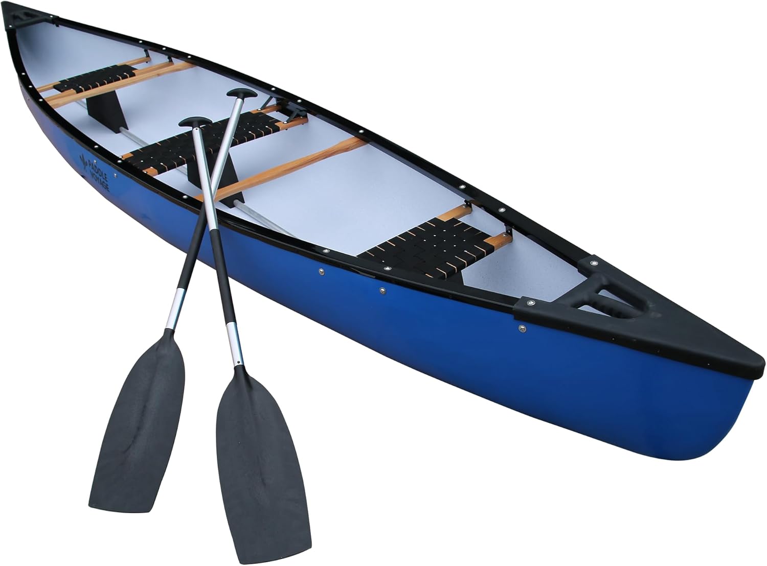 15.94ft Family & Fishing Canoe Kayak, 3-4 Person, 936lbs Load Capacity, Comfort Seats, 2 Paddles Included, Blue, 15.94′