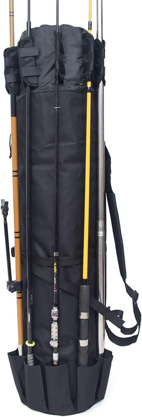 Fishing Rod Bag, Portable Fishing Rod Carrying Storage Bag High Capacity Multifunctional Waterproof Rod Bag for 5 Poles and Tackle