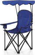 Oversized Camping Chair with Shade Canopy, Folding Lawn Chairs
