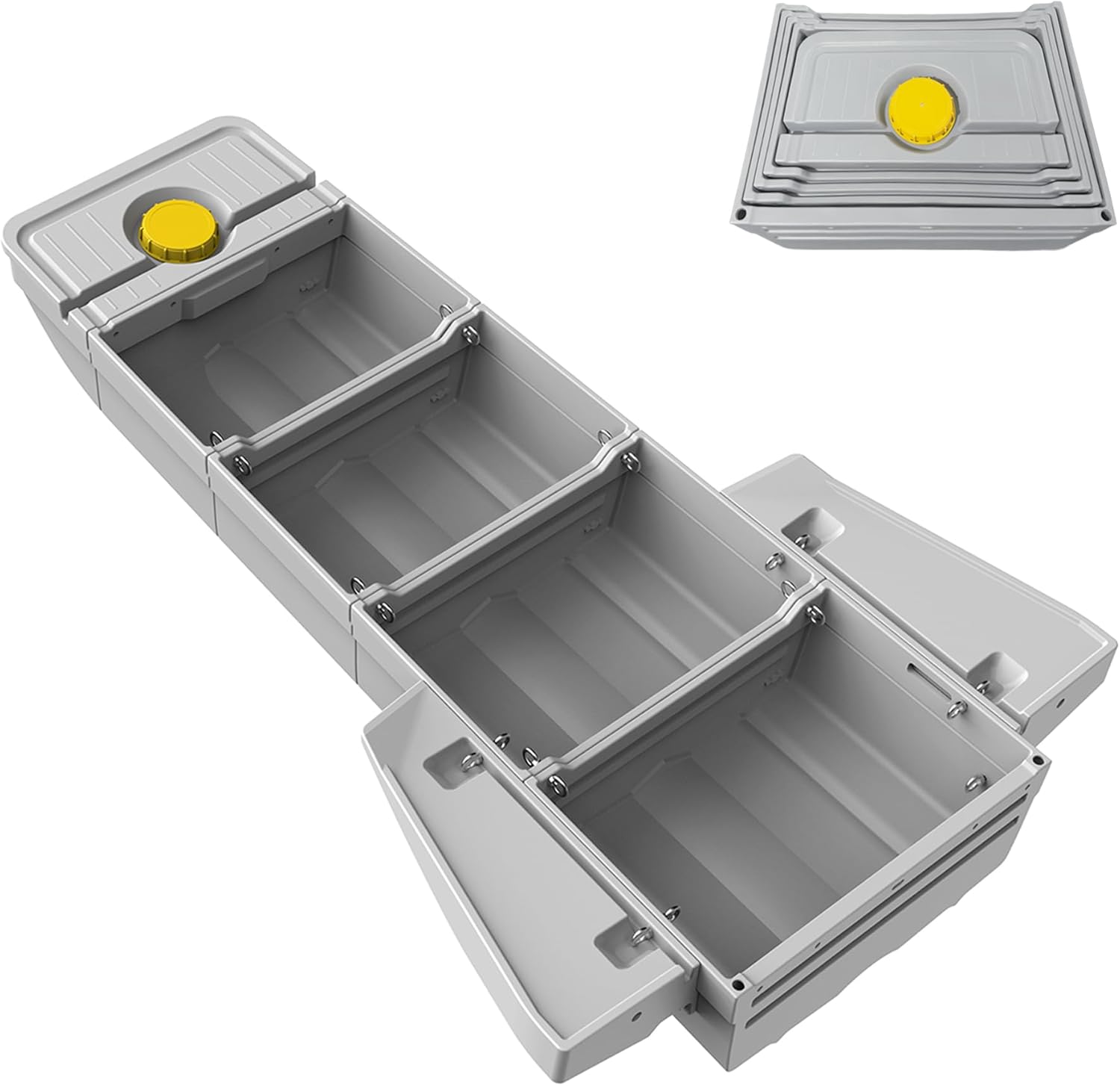 Fishing Boat, Portable Fishing Kayak, Modular Folding Boat with Fish Storage Box, Easy to Store and Carry, Sturdier Than Inflatable Boats, Fits in Car or SUV Trunk, Accommodate 2-4 People
