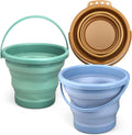 3PCS Collapsible Beach Bucket Easter Basket Sandbox Kit Building Toys for Kid, Small Pail for Washing Camping Fishing, Foldable Bucket Sand Pail for Garden Planting, Travel, Beach Summer Toys Fun