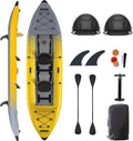 1/2-Person Inflatable Kayak for Adults, Heavy-Duty PVC,  Floor, Lightweight, Portable, and Durable Tandem Kayak for Fishing, Touring, and Water Sports